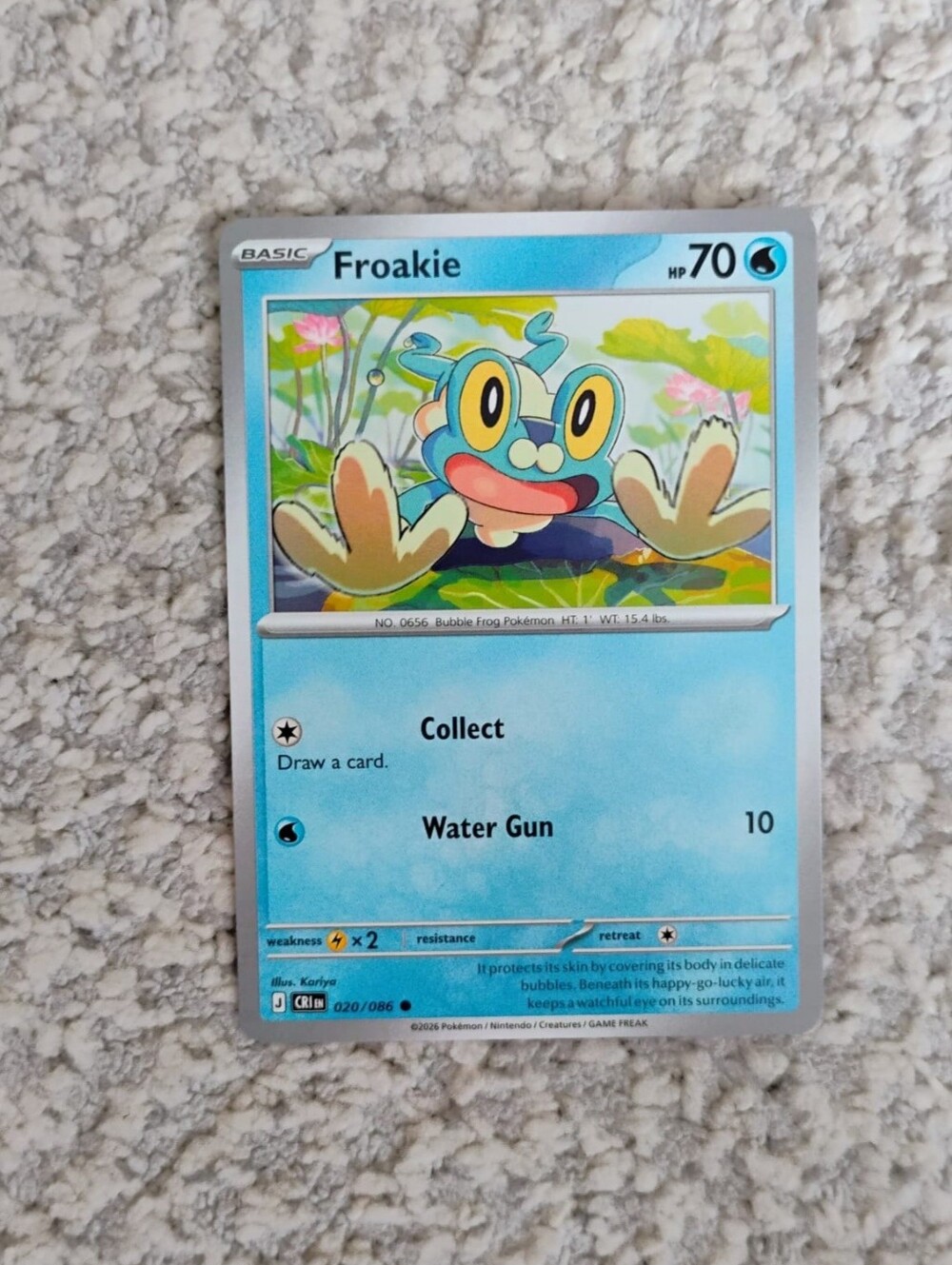 POKEMON TCG Card Froakie Chaos Rising 020/086 PZ
